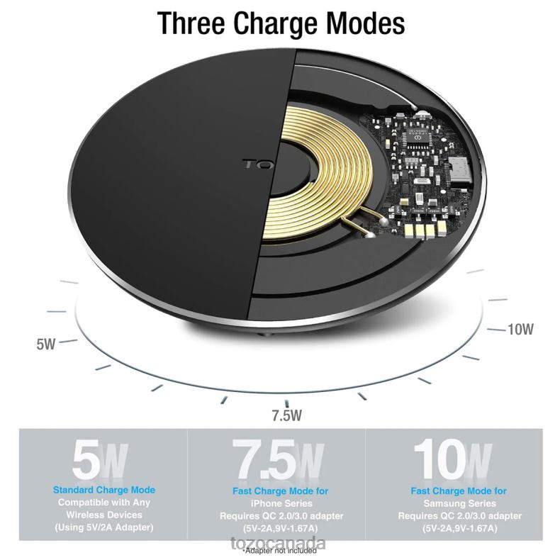 Accessory TOZO W3 Wireless Charger Matte Black D8244122
