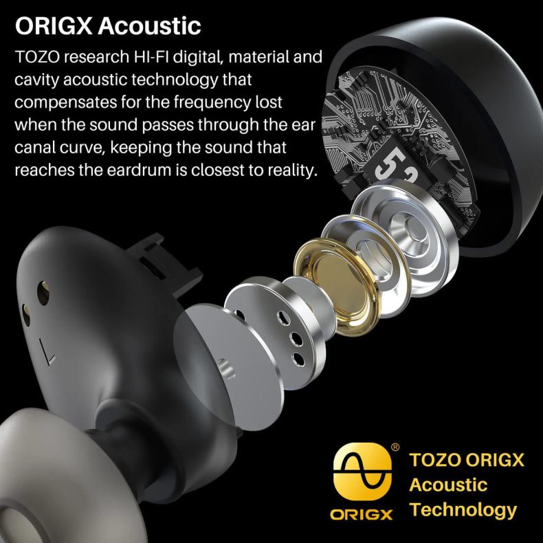 Headphones TOZO A1 Black D824429