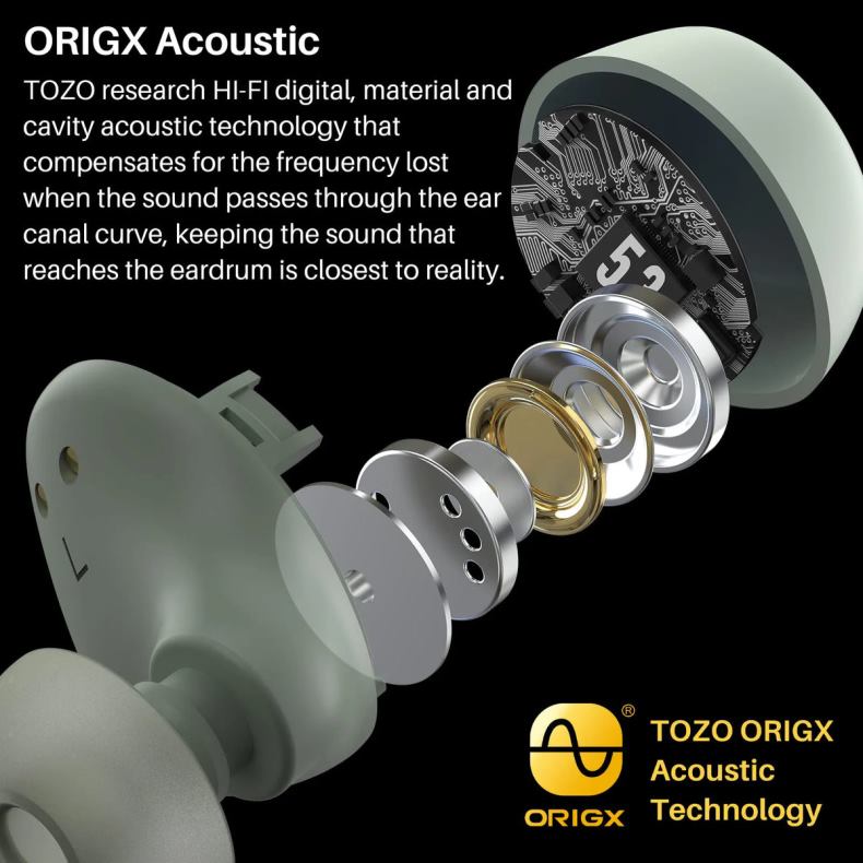 Headphones TOZO A1 Khaki D824433