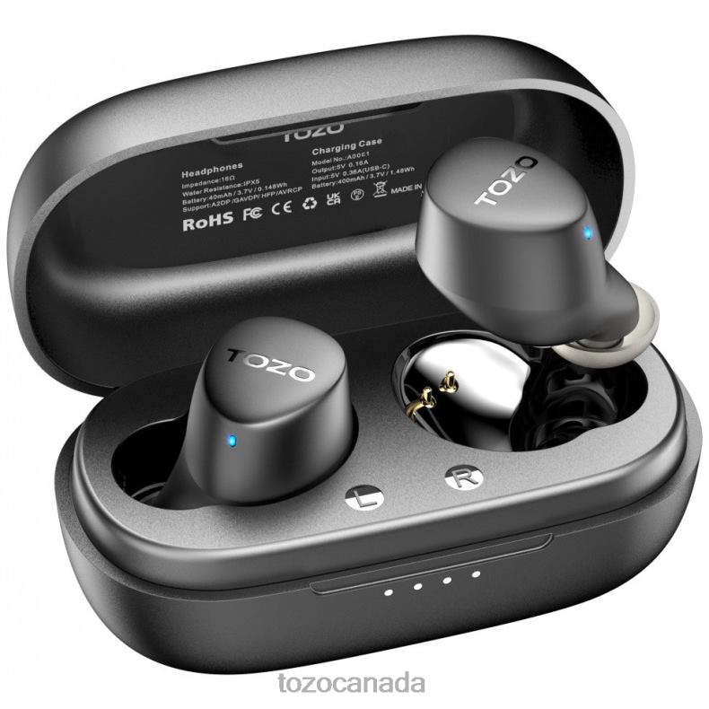 Headphones TOZO Agile Dots Wireless Earbuds Black D824459
