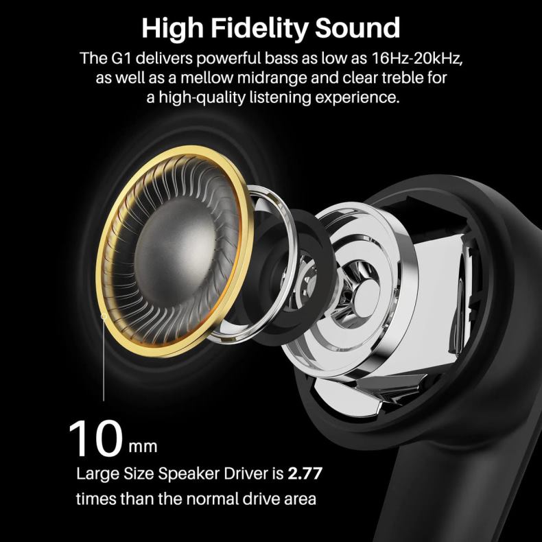 Headphones TOZO G1 Black D824464