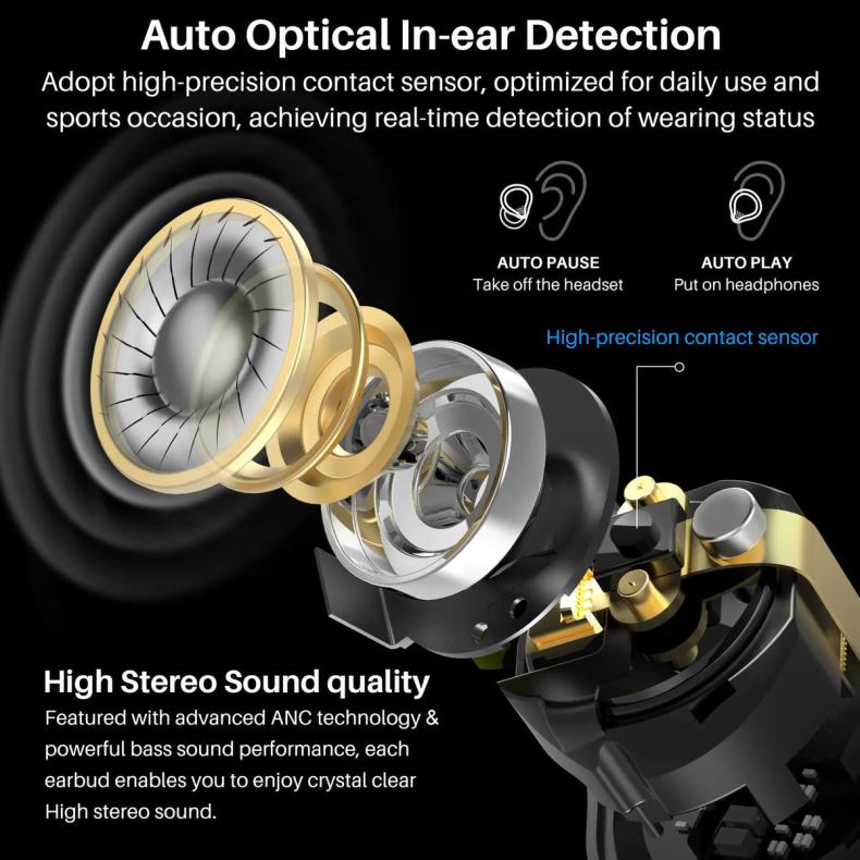 Headphones TOZO NC7 Pro Black D824456