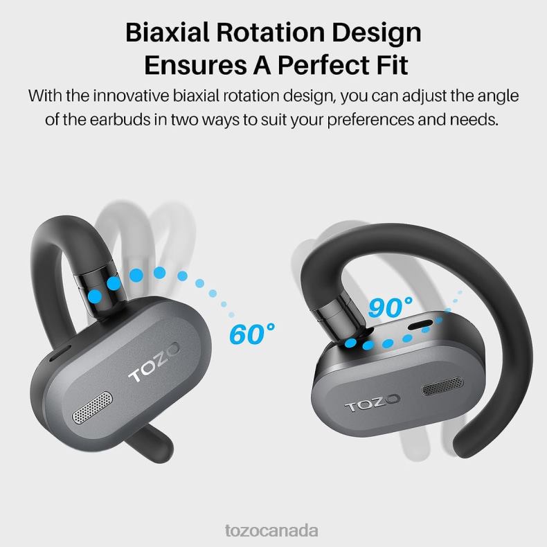 Headphones TOZO Open Buds Black D82443