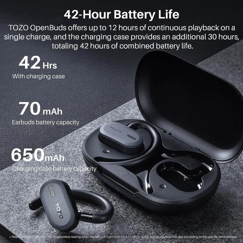 Headphones TOZO Open Buds Black D82443