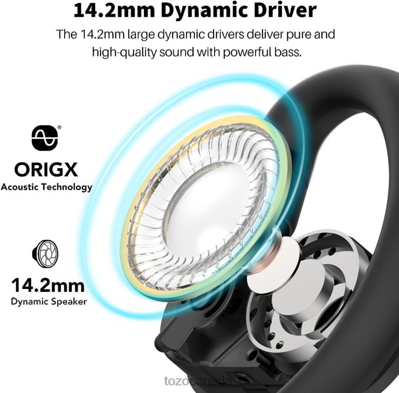 Headphones TOZO Open Buds Black D82443