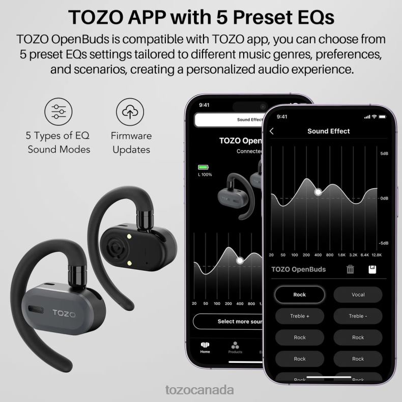 Headphones TOZO Open Buds White D82444