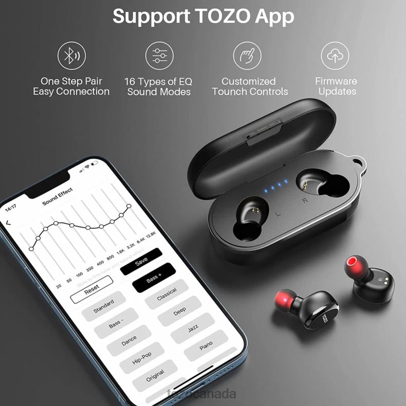 Headphones TOZO T10S Black D824462