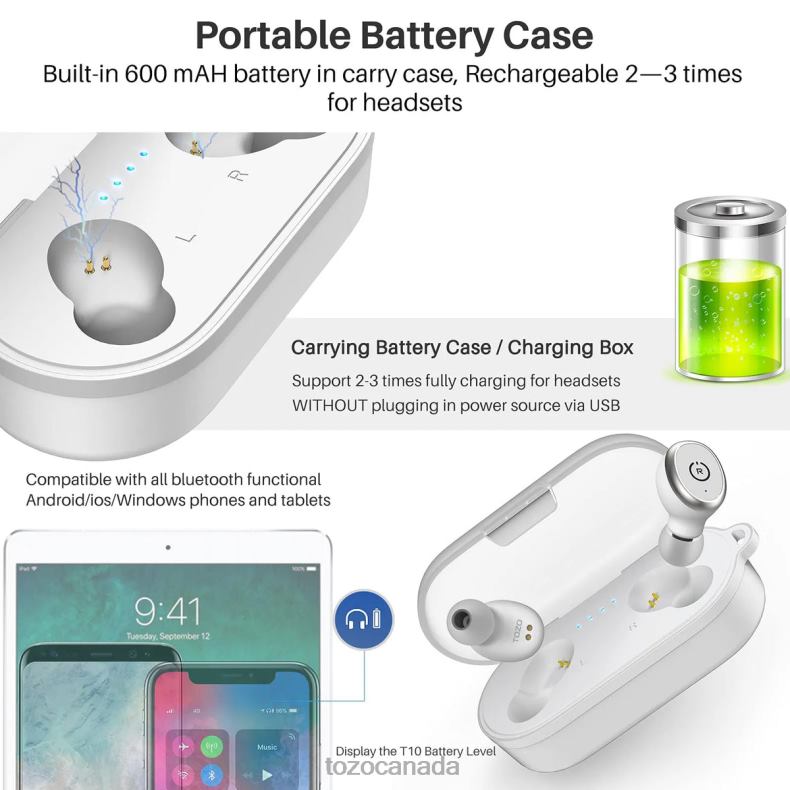 Headphones TOZO T10 Ergonomic with APP Edition(2023) D824428