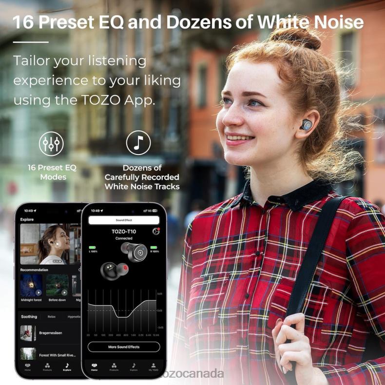 Headphones TOZO T10 Ergonomic with APP Edition(2023) D824428