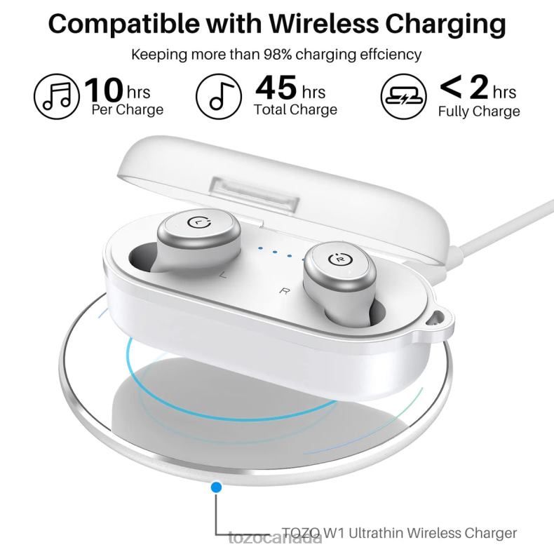Headphones TOZO T10 White D824425