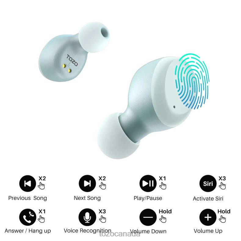 Headphones TOZO T6 White D824421